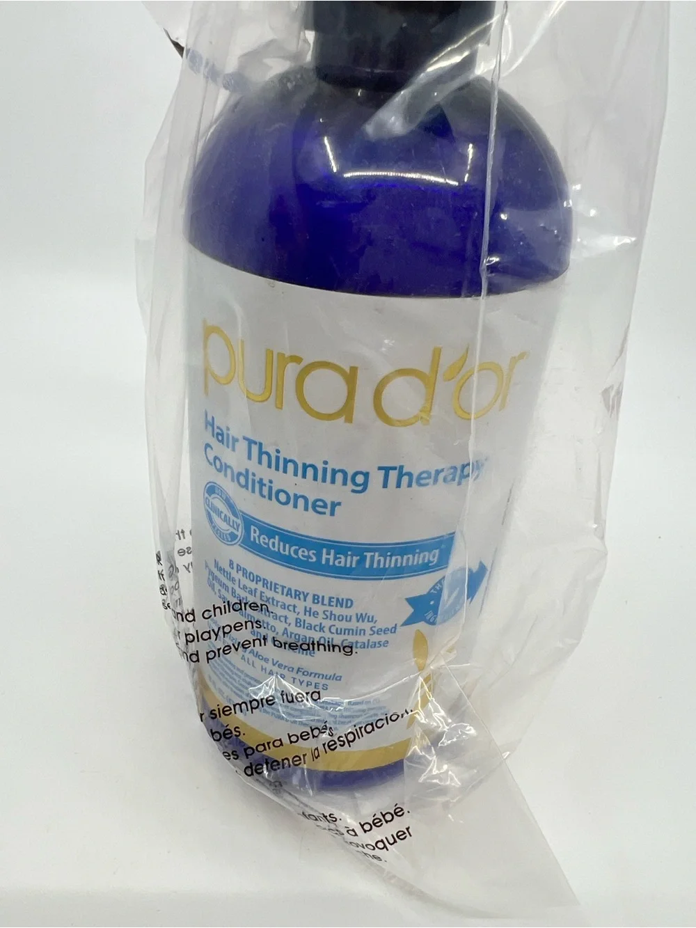 Pura d’or Hair Thinning 16 oz Sealed New